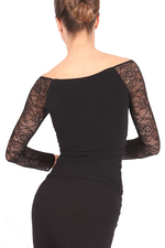 Load image into Gallery viewer, Tango Top With Lace Long Sleeves