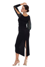 Load image into Gallery viewer, Tango Top With Mesh Sparkling Detailed Sleeves