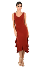 Load image into Gallery viewer, Tango Dress With Low Bow Back & Side Ruffles