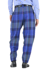 Load image into Gallery viewer, Tapered Blue Checkered Tango Pants With Two Inverted Pleats
