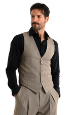 Load image into Gallery viewer, Taupe Striped Men's Tango Vest