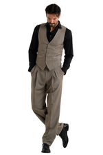 Load image into Gallery viewer, Taupe Striped Men's Tango Vest