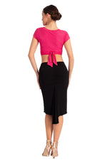 Load image into Gallery viewer, Textured Monochrome Waist Tie Crop Top