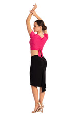 Load image into Gallery viewer, Textured Monochrome Waist Tie Crop Top