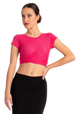Load image into Gallery viewer, Textured Monochrome Waist Tie Crop Top