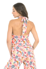 Load image into Gallery viewer, Tropical Halterneck Overlap Top