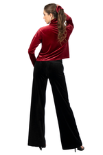 Load image into Gallery viewer, Turtleneck Velvet Long Sleeve Top