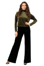 Load image into Gallery viewer, Turtleneck Velvet Long Sleeve Top