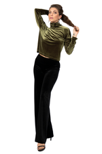 Load image into Gallery viewer, Turtleneck Velvet Long Sleeve Top