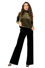 Load image into Gallery viewer, Turtleneck Velvet Long Sleeve Top