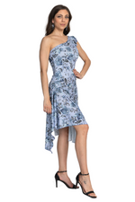 Load image into Gallery viewer, Twilight Blossom One-Shoulder Tango Dress (S)