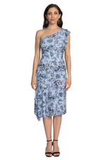 Load image into Gallery viewer, Twilight Blossom One-Shoulder Tango Dress (S)