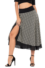 Load image into Gallery viewer, Two-layer Monogram Print Georgette Dance Skirt