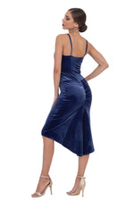 Load image into Gallery viewer, Velvet Fishtail Tango Dress With Thin Straps
