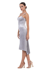 Load image into Gallery viewer, Velvet Fishtail Tango Dress With Thin Straps
