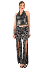 Load image into Gallery viewer, Velvet Floral Print Tango Pants With Slits