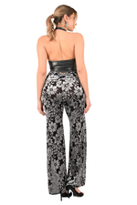 Load image into Gallery viewer, Velvet Floral Print Tango Pants With Slits