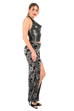Load image into Gallery viewer, Velvet Floral Print Tango Pants With Slits