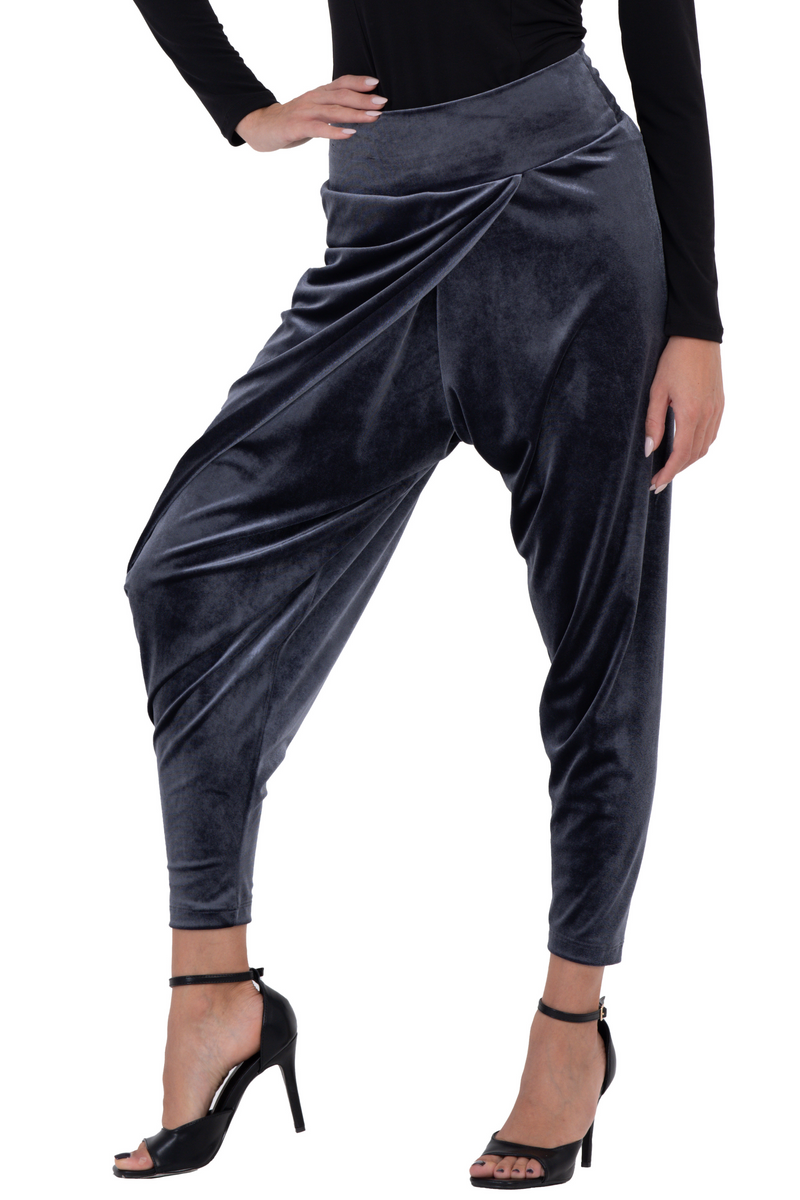 Velvet Wrap Pants | Black Stylish Pants – conDiva
