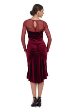 Load image into Gallery viewer, Velvet Mermaid Dress With Tulle Sleeves