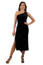 Load image into Gallery viewer, Velvet One-Shoulder Tango Dress With Strappy Back