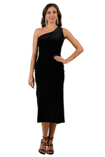 Load image into Gallery viewer, Velvet One-Shoulder Tango Dress With Strappy Back