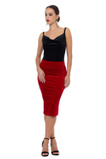 Load image into Gallery viewer, Velvet Skirt With Back Ruffles