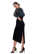 Load image into Gallery viewer, Velvet Sparkling Detailed Sweetheart Dress With Slits