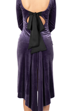 Load image into Gallery viewer, Velvet Tango Dress With Keyhole Bow Tie Back