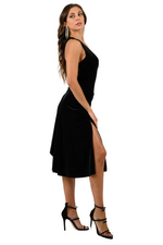 Load image into Gallery viewer, Velvet Tango Dress With Lace Back