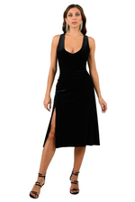 Load image into Gallery viewer, Velvet Tango Dress With Lace Back