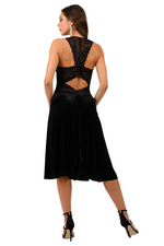 Load image into Gallery viewer, Velvet Tango Dress With Lace Back