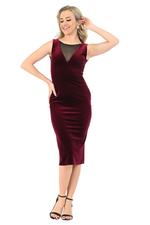 Load image into Gallery viewer, Velvet Tango Dress with Mesh & Lace Appliqué Back