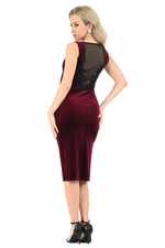 Load image into Gallery viewer, Velvet Tango Dress with Mesh & Lace Appliqué Back