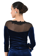 Load image into Gallery viewer, Velvet Tango Dress with Mesh & Lace Appliqué Décolleté