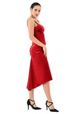 Load image into Gallery viewer, Velvet Fishtail Tango Dress With Thin Straps