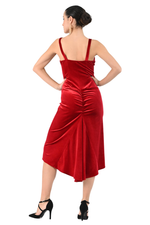 Load image into Gallery viewer, Velvet Fishtail Tango Dress With Thin Straps