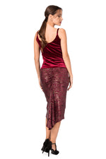 Load image into Gallery viewer, Velvet Top With Draped Neck And Straps