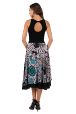 Load image into Gallery viewer, Vintage Print Two-layer Dance Skirt