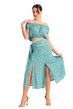Load image into Gallery viewer, Waist Knot Veraman Floral Print Midi Skirt With SlitsWaist Knot Veraman Floral Print Midi Skirt With Slits
