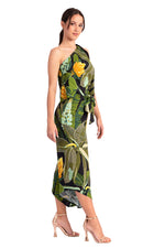 Load image into Gallery viewer, Waist Tie Tropical Print Asymmetric Cropped Tango Pants 
