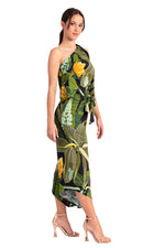 Load image into Gallery viewer, Waist Tie Tropical Print Asymmetric Cropped Tango Pants