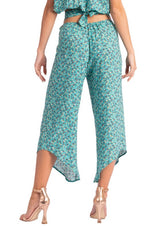 Load image into Gallery viewer, Waist Tie Veraman Floral Print Asymmetric Cropped Tango Pants
