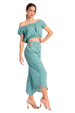 Load image into Gallery viewer, Waist Tie Veraman Floral Print Asymmetric Cropped Tango Pants
