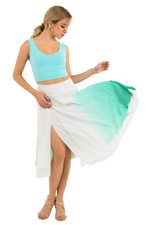 Load image into Gallery viewer, White & Veraman Gradient Two-layer Georgette Skirt