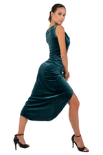 Load image into Gallery viewer, Sleeveless Velvet Top With Draped Neck