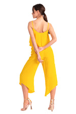 Load image into Gallery viewer, Yellow Waist Tie Asymmetric Cropped Tango Pants