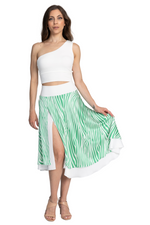 Load image into Gallery viewer, Zebra Print Two-layer Satin Dance Skirt