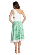 Load image into Gallery viewer, Zebra Print Two-layer Satin Dance Skirt