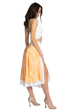 Load image into Gallery viewer, Zebra Print Two-layer Satin Dance Skirt